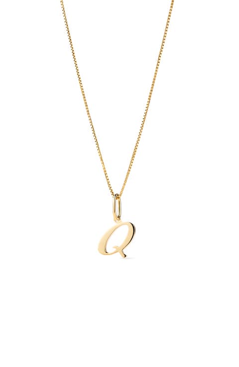 Solid Yellow Gold - Script Letter Necklace