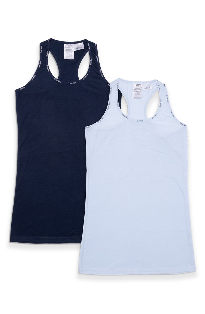 Calvin Klein Kids' 2-Pack Assorted Racerback Nightgowns, Main, color, Light Blue/ Navy Blue