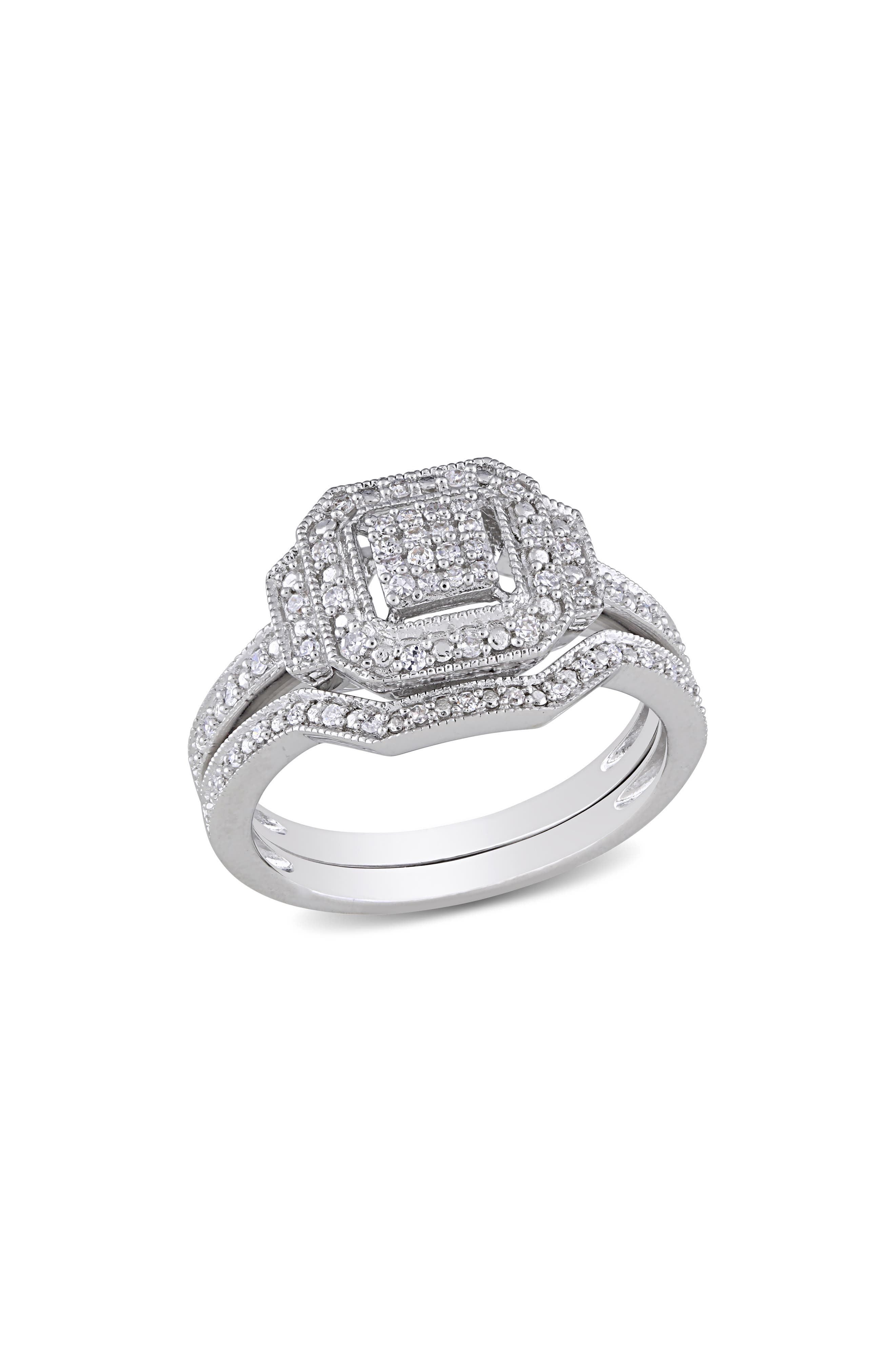 DELMAR Diamond Engagement Ring Set - 0.23 ctw