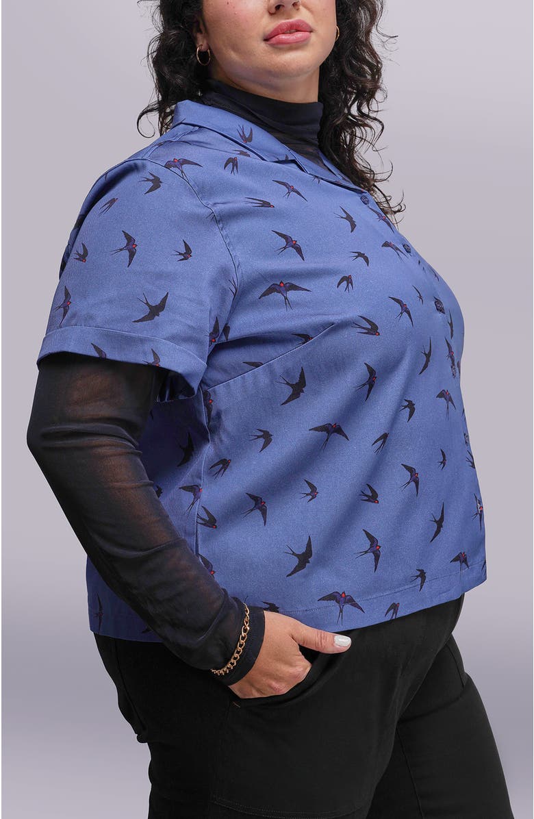 WILDFANG The Everyday Camp Button Up, Alternate, color, Swift Oxford Blue