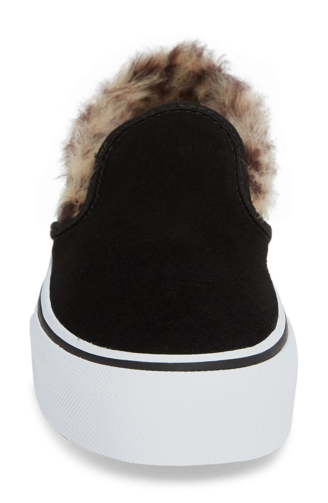 Vans Classic Faux Fur Slip-On Platform Sneaker, Alternate, color, 