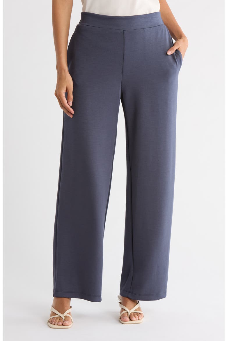 Scuba Knit Wide Leg Pants, Main, color, DARK STORM GREY