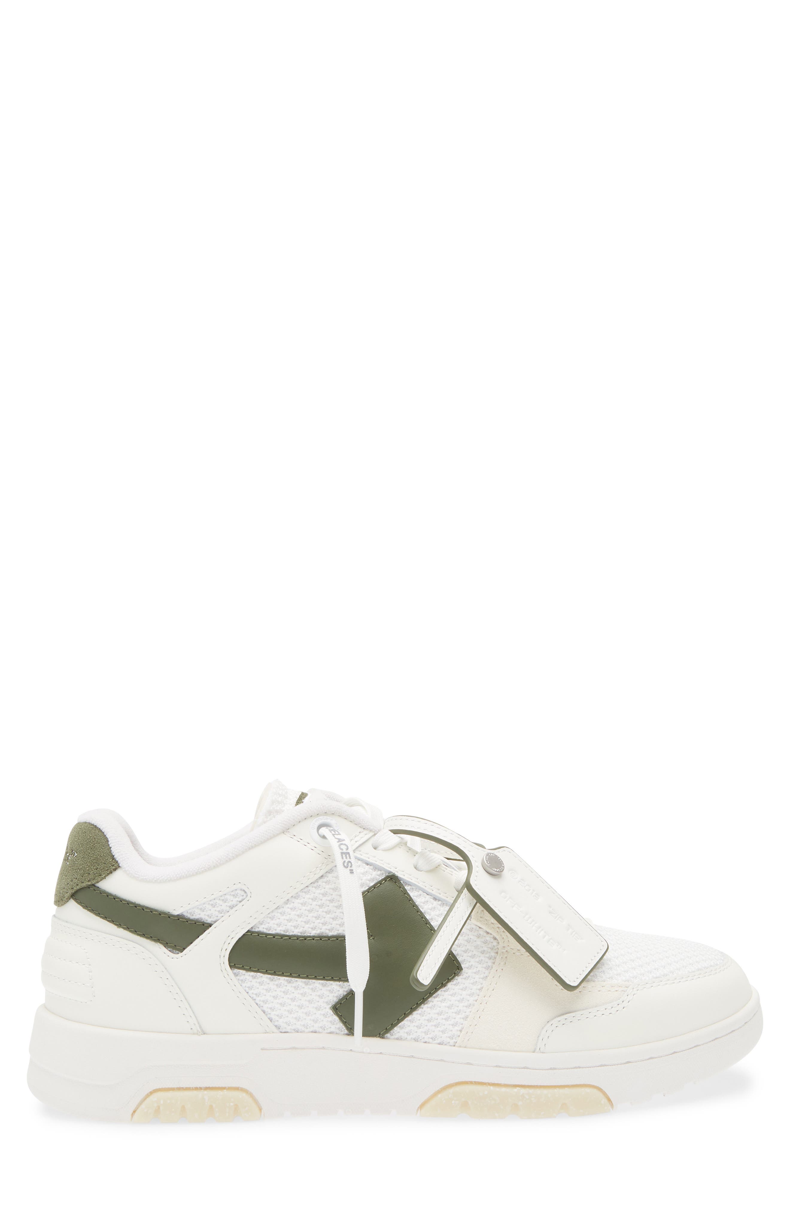 Off-White Slim Out Of Office Low Top Sneaker, Alternate, color, White - Olive Green