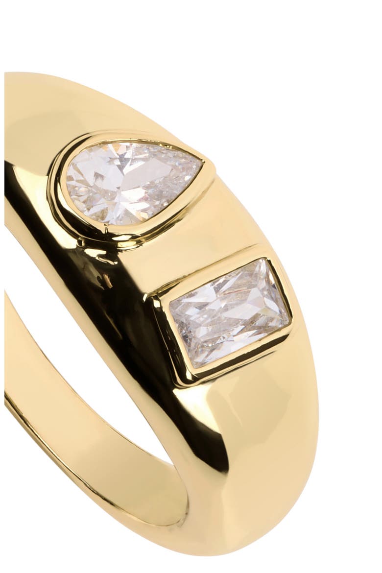 Cubic Zirconia Dome Band Ring, Alternate, color, GOLD
