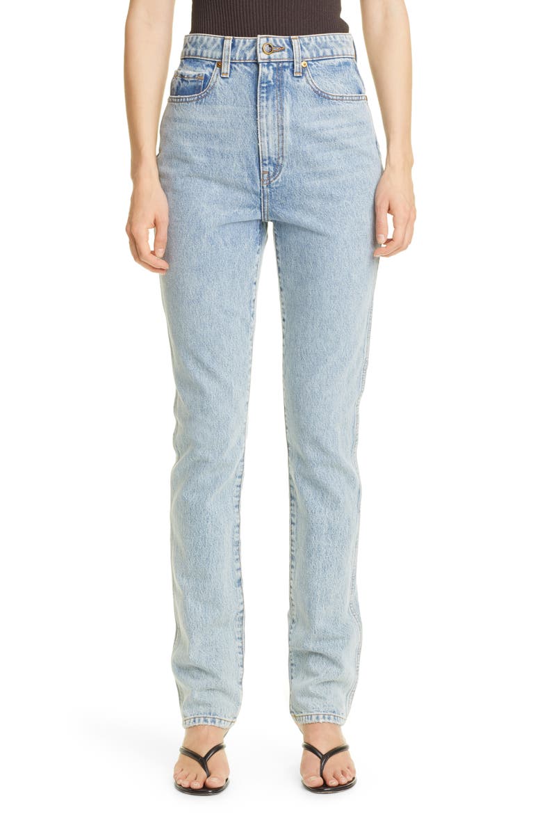 Daria High Waist Nonstretch Slim Straight Jeans, Main, color, SANTA FE