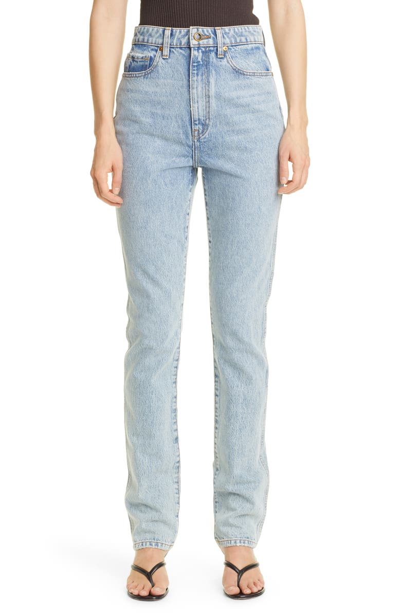 Khaite Daria High Waist Nonstretch Slim Straight Jeans, Main, color, 