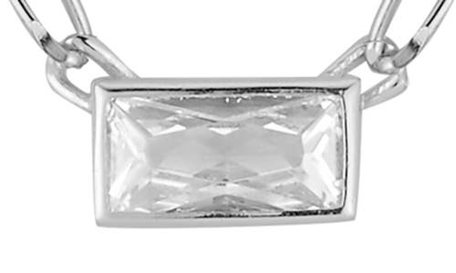 Chloe & Madison Chloe And Madison Rhodium Plate Sterling Silver Cubic Zirconia Pendant Necklace In Silver