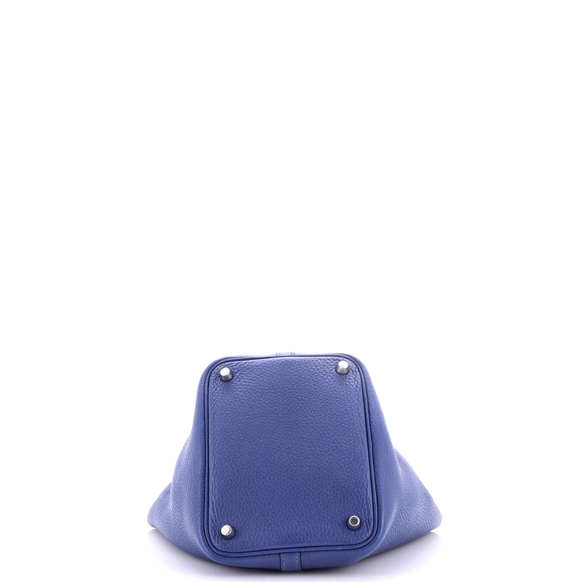 Pre-Owned Hermes Eclat Picotin Lock Bag Clemence PM, Alternate, color, Bleu Brighton