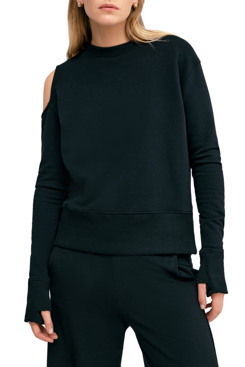 William Cutout Sweatshirt, Main, color, BLACK