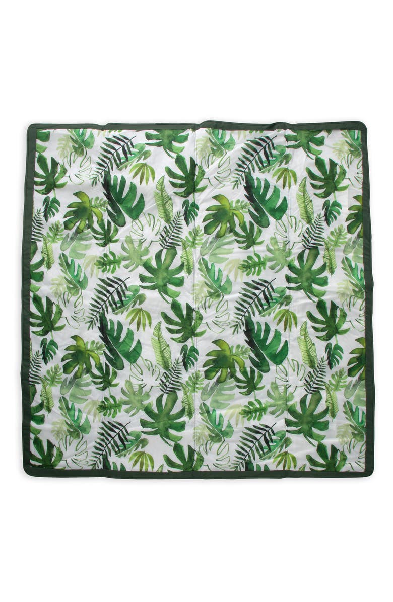 little unicorn 5 x 5 Outdoor Blanket, Alternate, color, Tropical Leaf