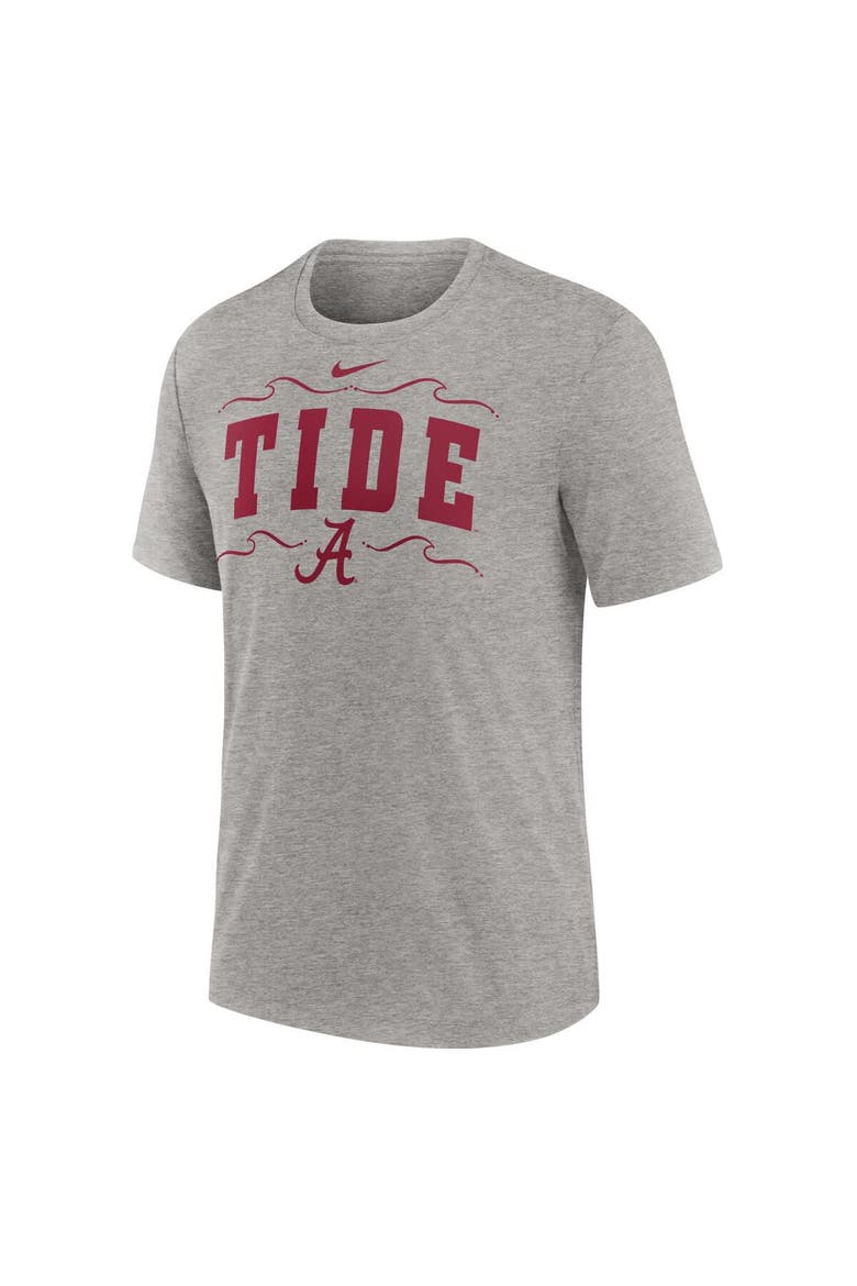 Men's Nike Heather Gray Alabama Crimson Tide Campus Local Tri-Blend T-Shirt, Alternate, color, Heather Gray