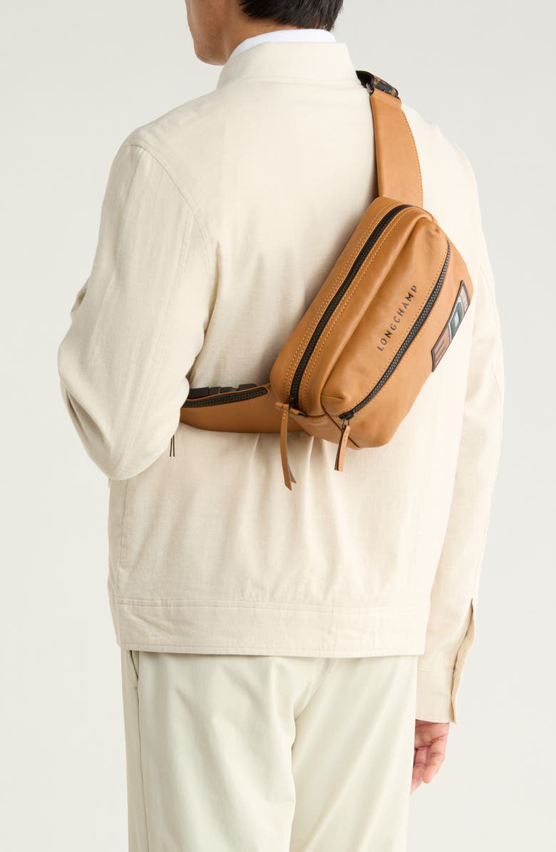 Longchamp LC3D Signature Leather Belt Bag, Alternate, color, Natural