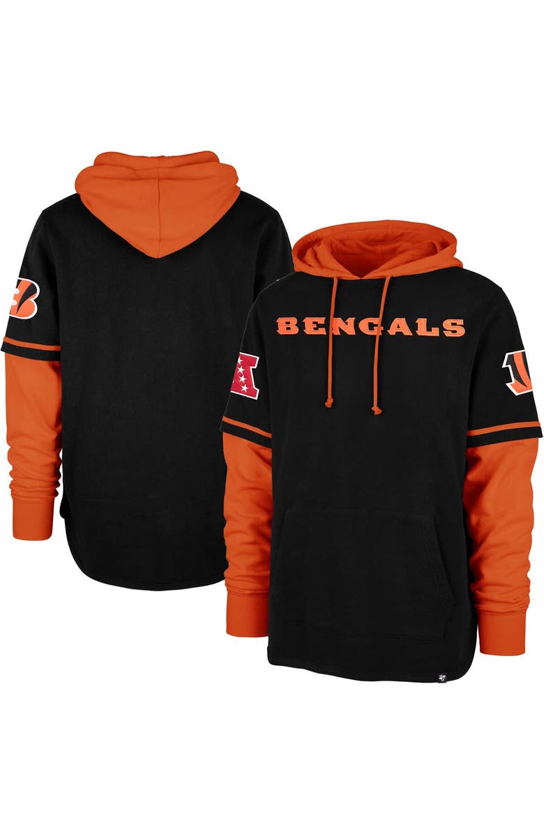 '47 Men's '47 Black Cincinnati Bengals Shortstop Pullover Hoodie, Main, color, 