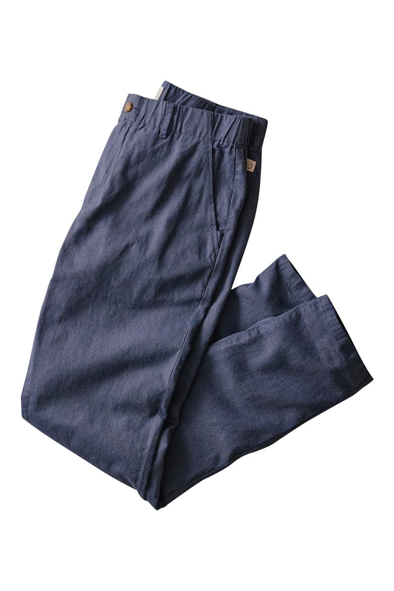 Saturday Flat Front Hemp Blend Chinos, Alternate, color, NAVY