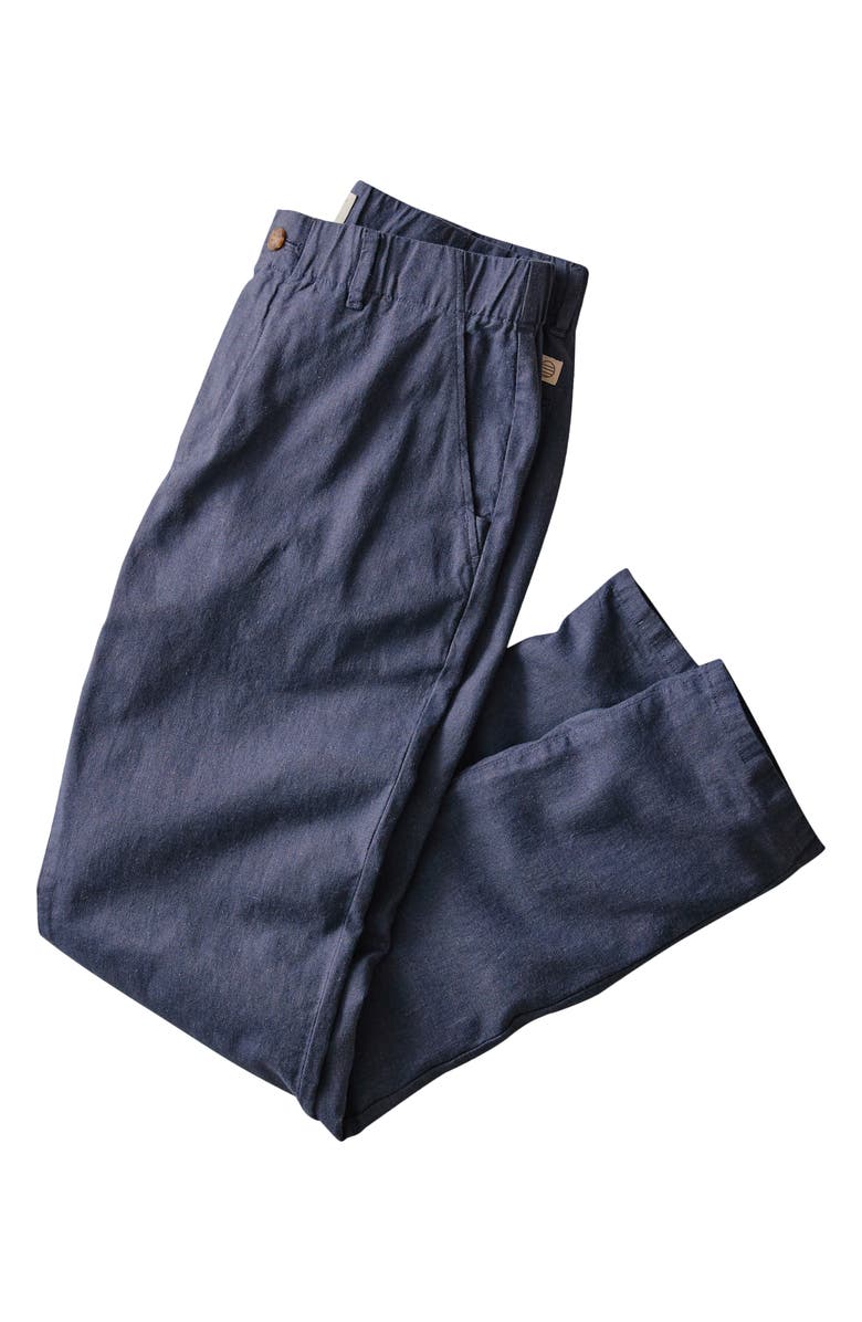 Marine Layer Saturday Flat Front Hemp Blend Chinos, Alternate, color, Navy