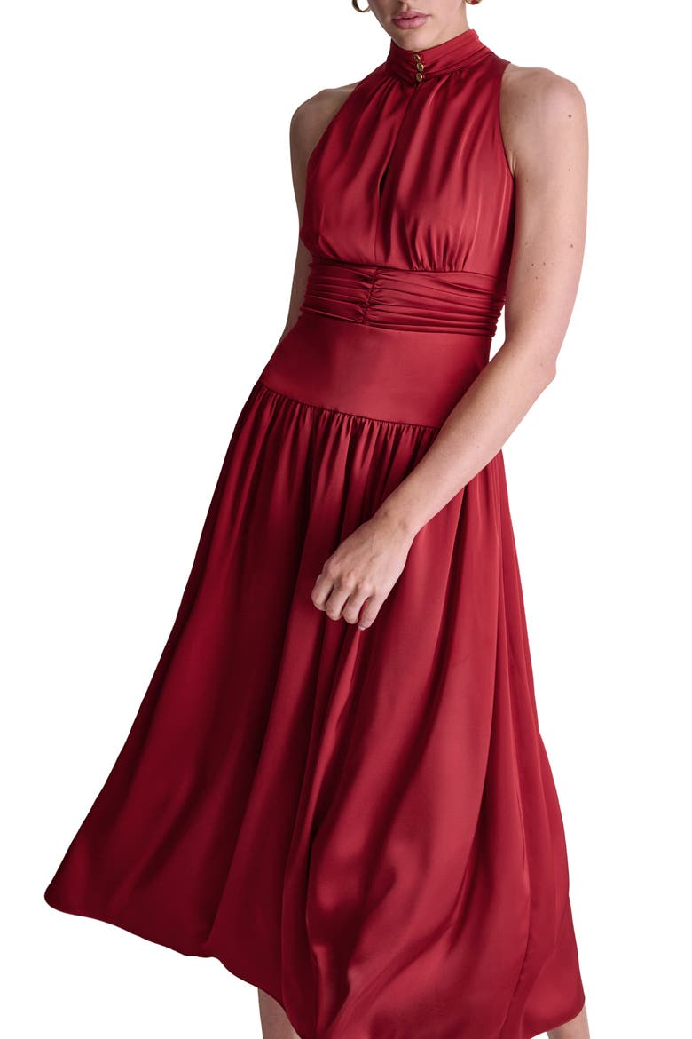 Mock Neck Maxi Dress, Alternate, color, TOSCANA CLAY