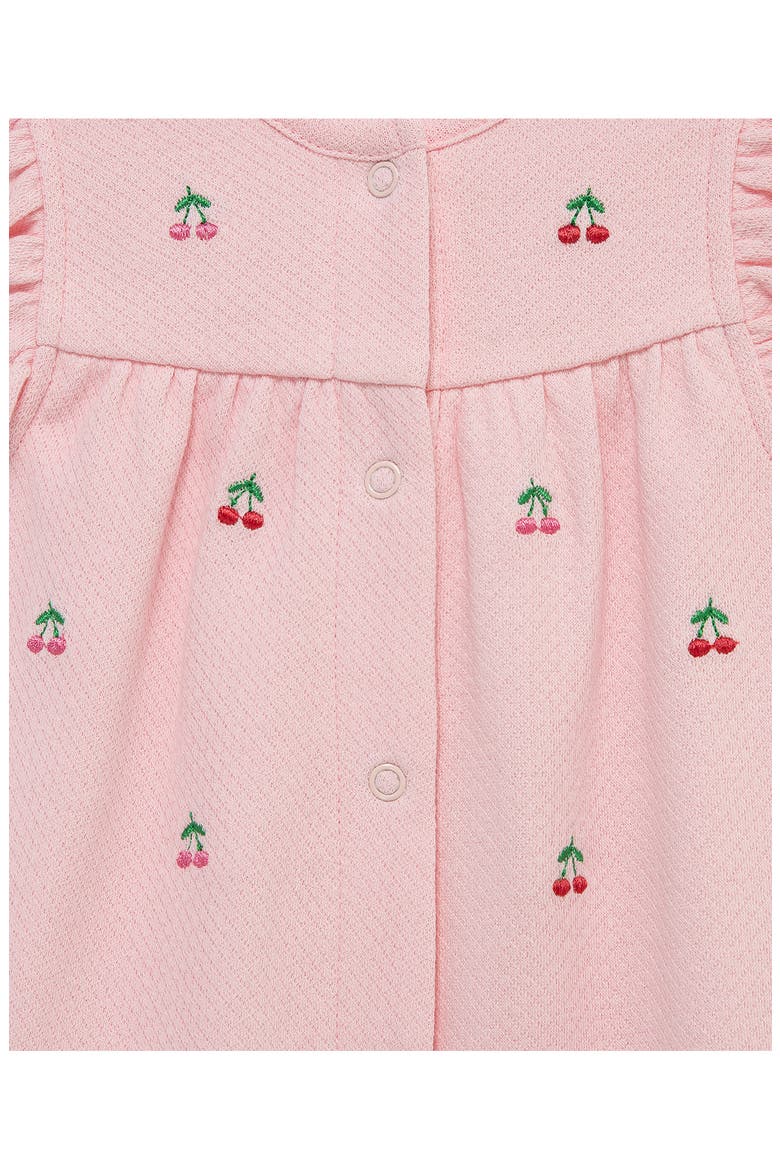 Ruffled Romper with Embroidered Details & Matching Headband Set, Alternate, color, PINK