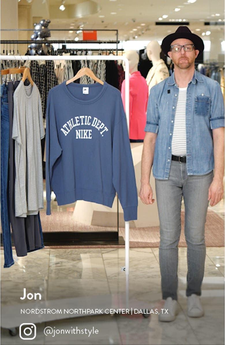 Sportswear Trend Oversize Graphic Crewneck Sweatshirt, sales video thumbnail