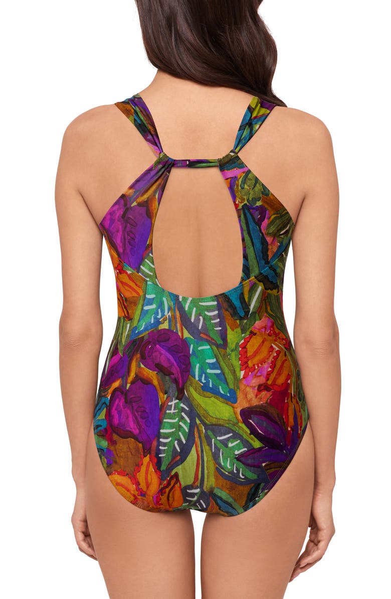 Magicsuit<sup>®</sup> Cactus Flower Cutout One-Piece Swimsuit, Alternate, color, Multi Navy