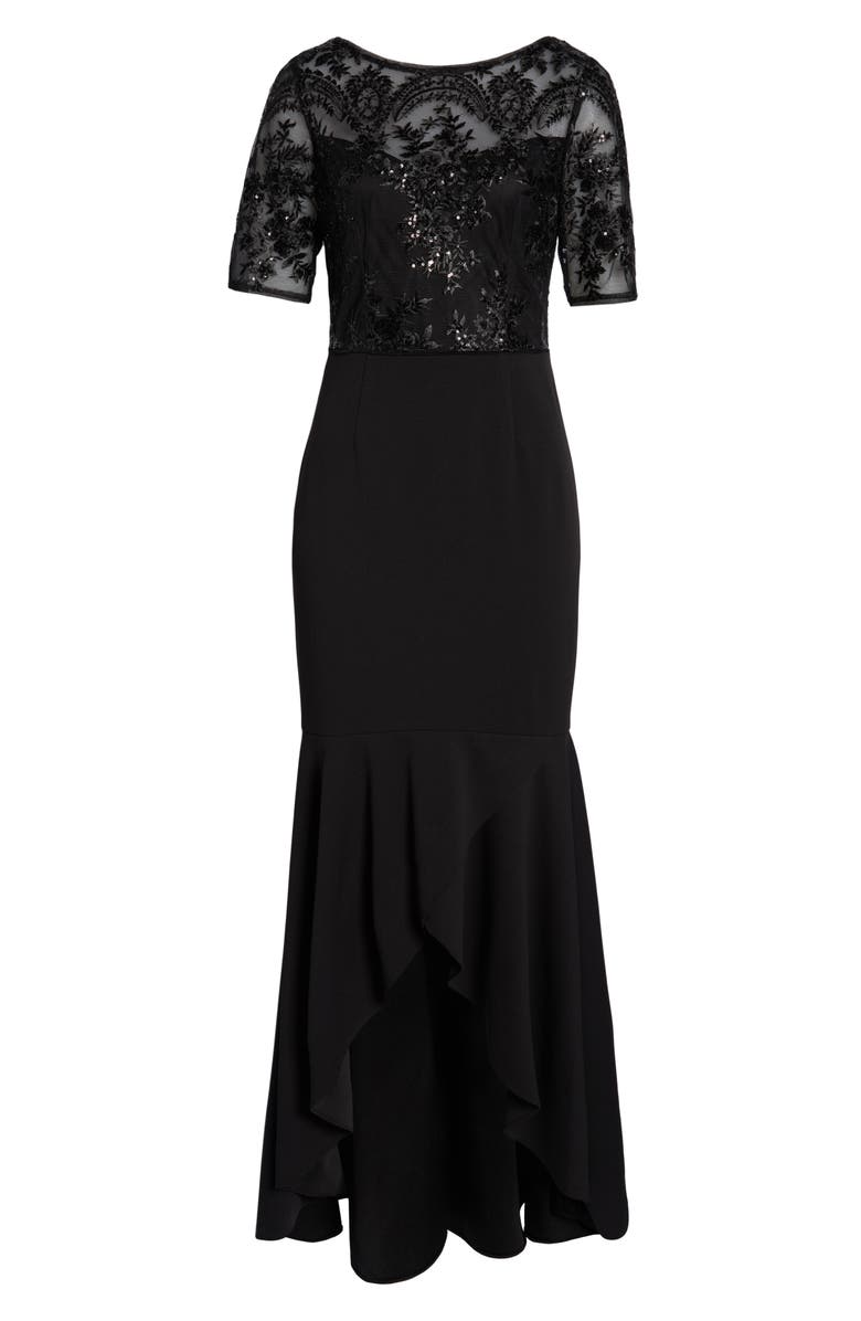 Adrianna Papell Sequin High/Low Gown, Alternate, color, 
