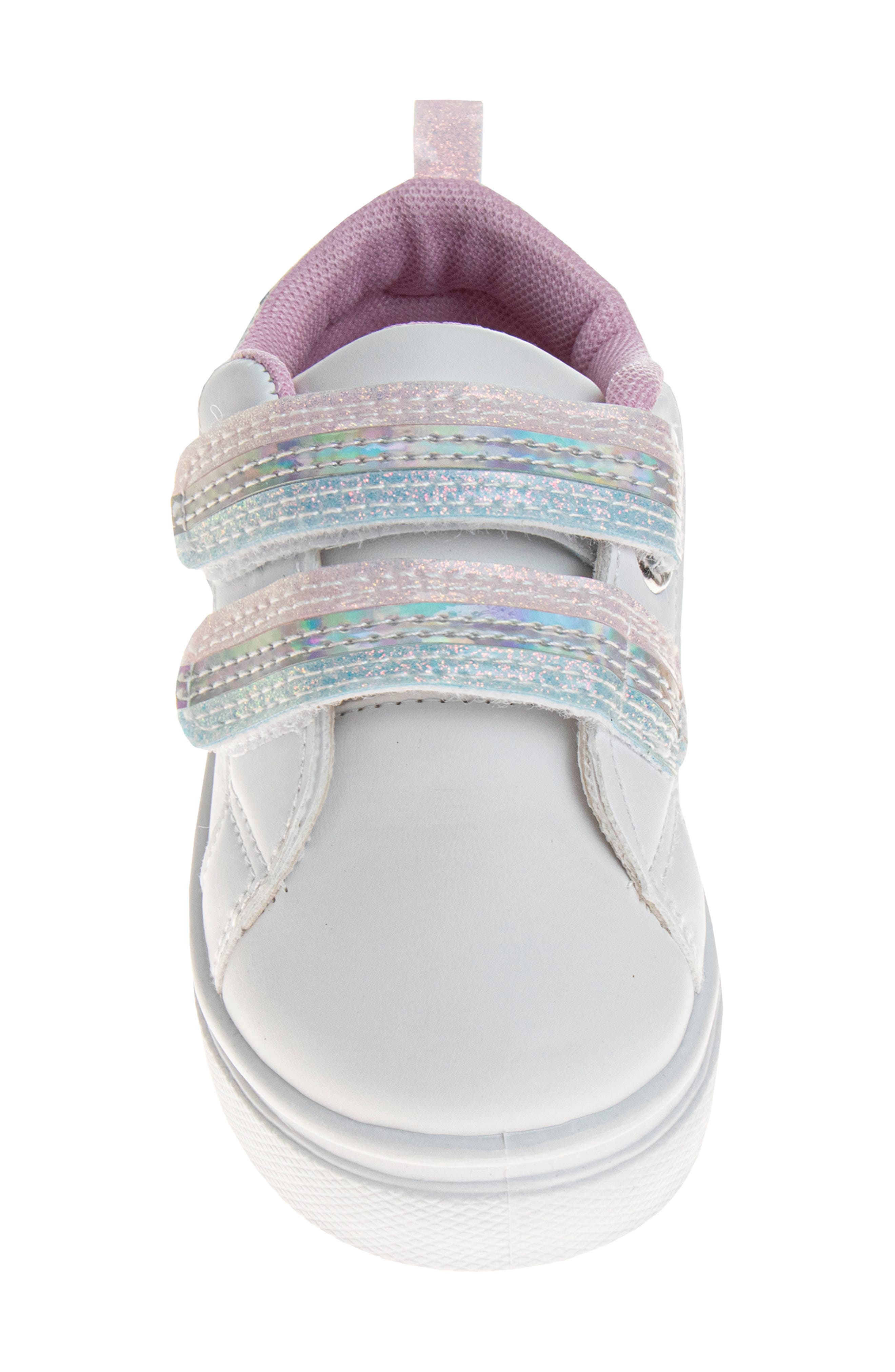 Kids' Glitter Sneaker, Alternate, color, WHITE