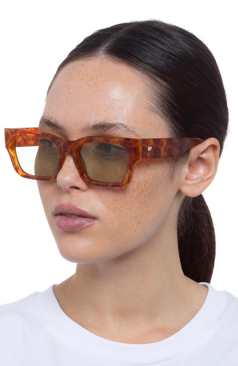 Le Specs Shmood 52mm Rectangular Sunglasses, Alternate, color, Amber Haze