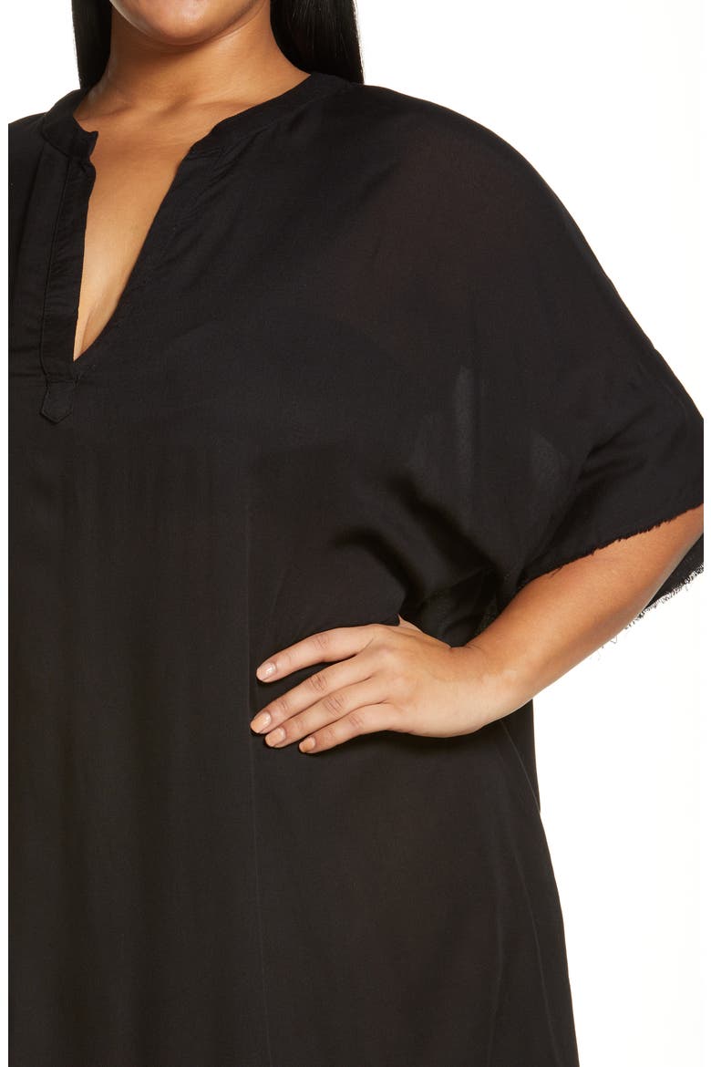 High-Low Cover-Up Dress, Alternate, color, BLACK