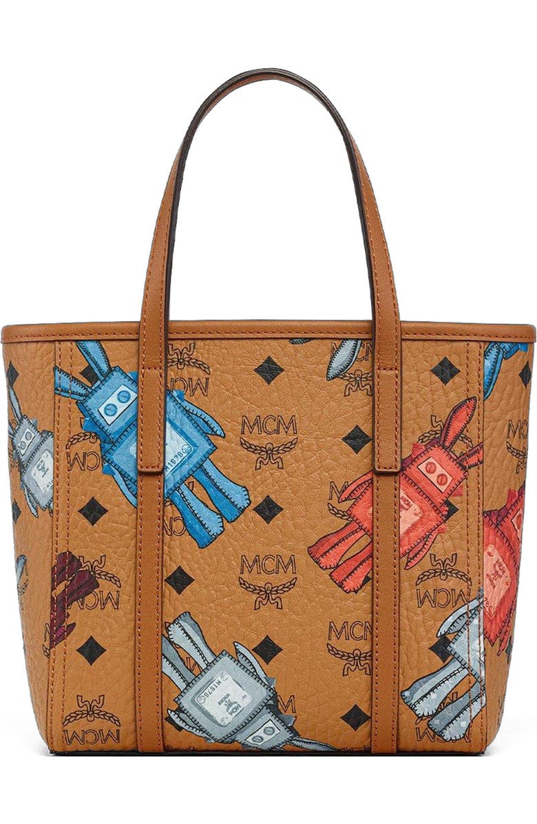 MCM Mini Toni Top-Zip Shopper in Rabot Visetos, Alternate, color,