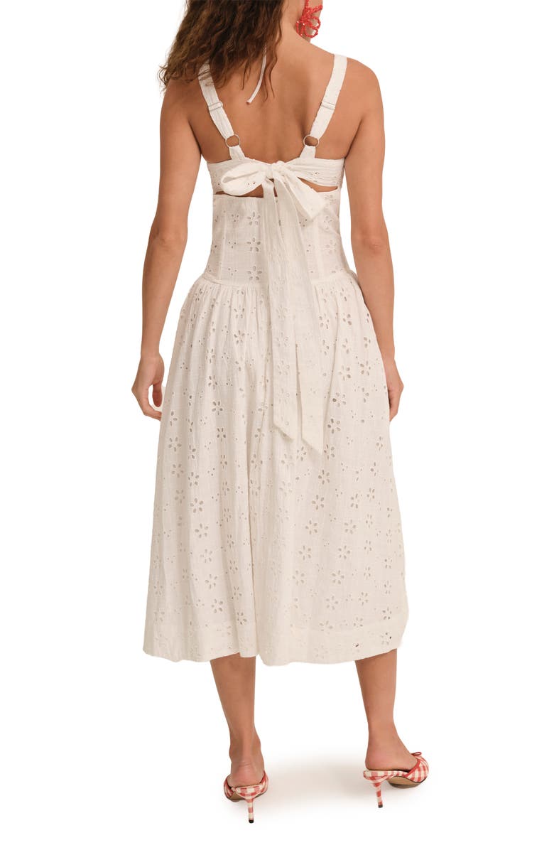 For Love & Lemons Dreamy Daisy Cotton Midi Sundress, Alternate, color, White