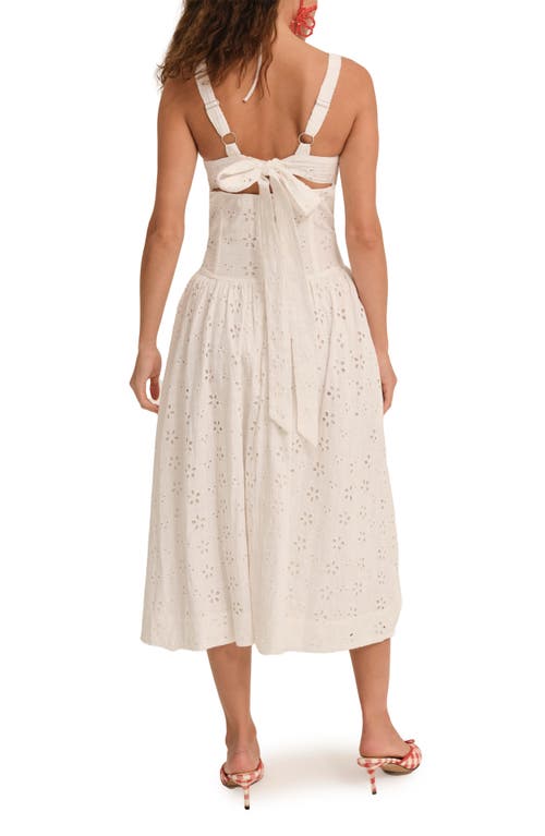 For Love & Lemons Dreamy Daisy Cotton Midi Sundress In White