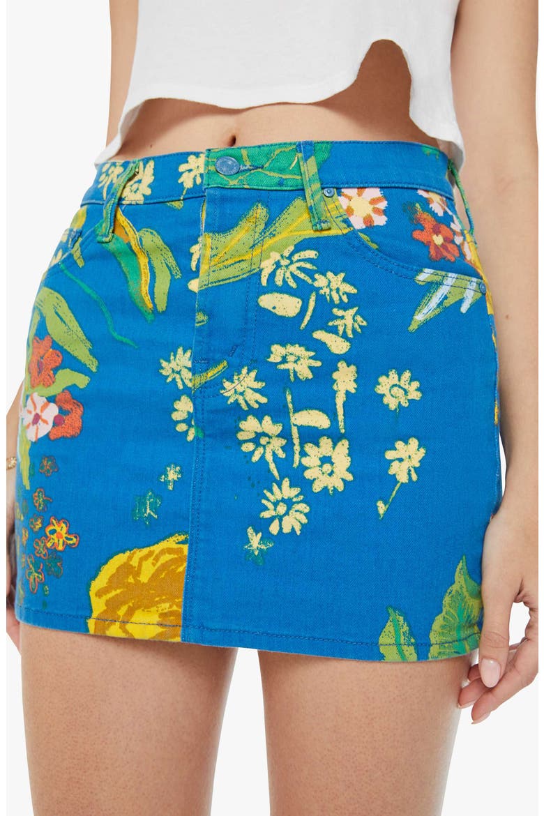 The Vagabond Floral Print Denim Miniskirt, Alternate, color, LATE BLOOMER