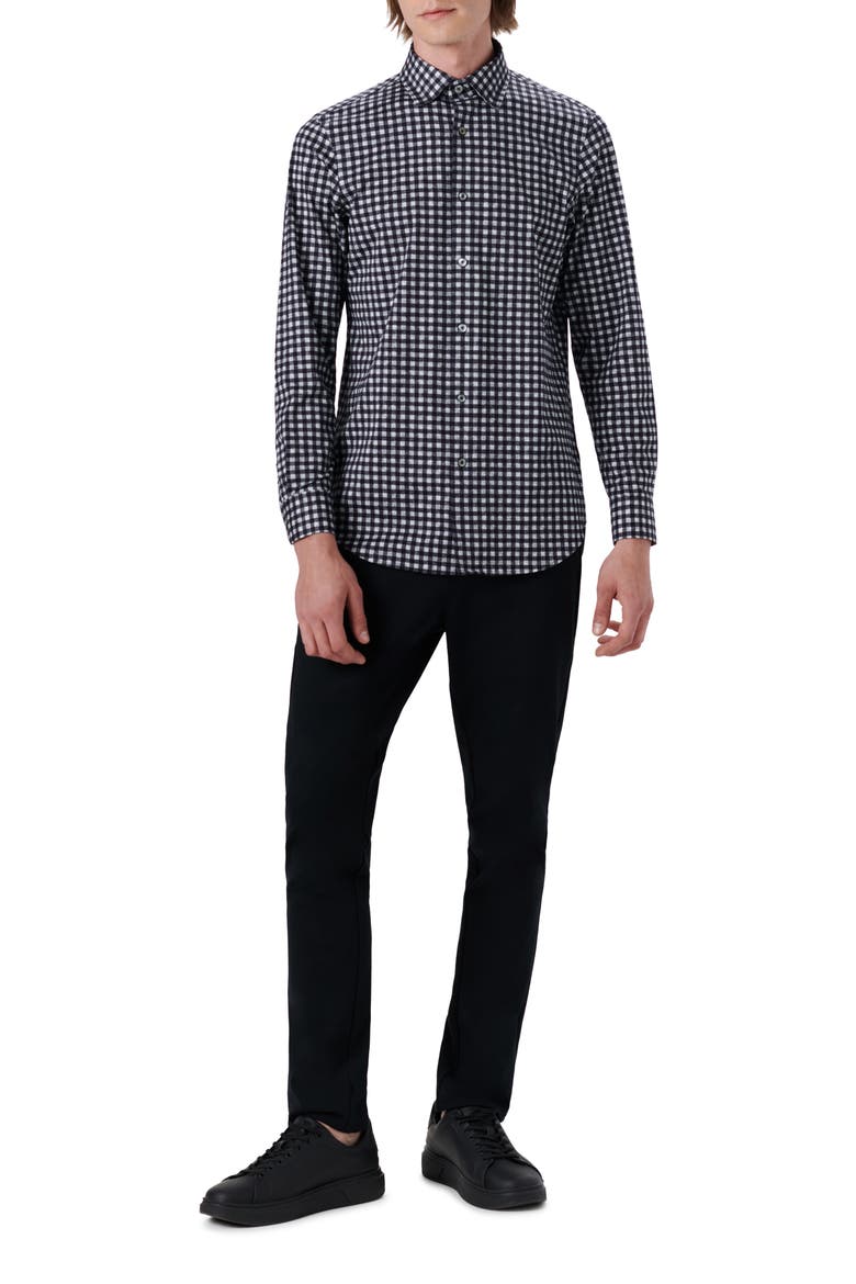 OoohCotton® Shepherd Check Button-Up Shirt, Alternate, color, GRAPHITE