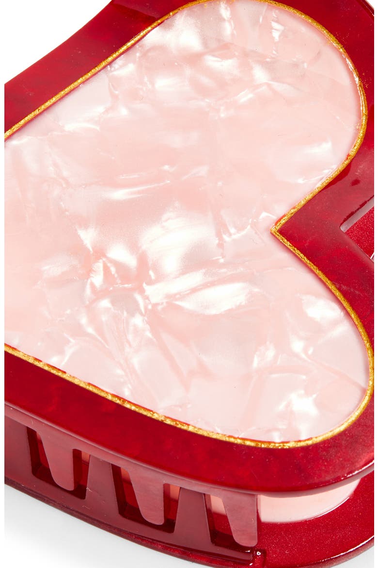 Heart Claw Clip, Alternate, color, PINK