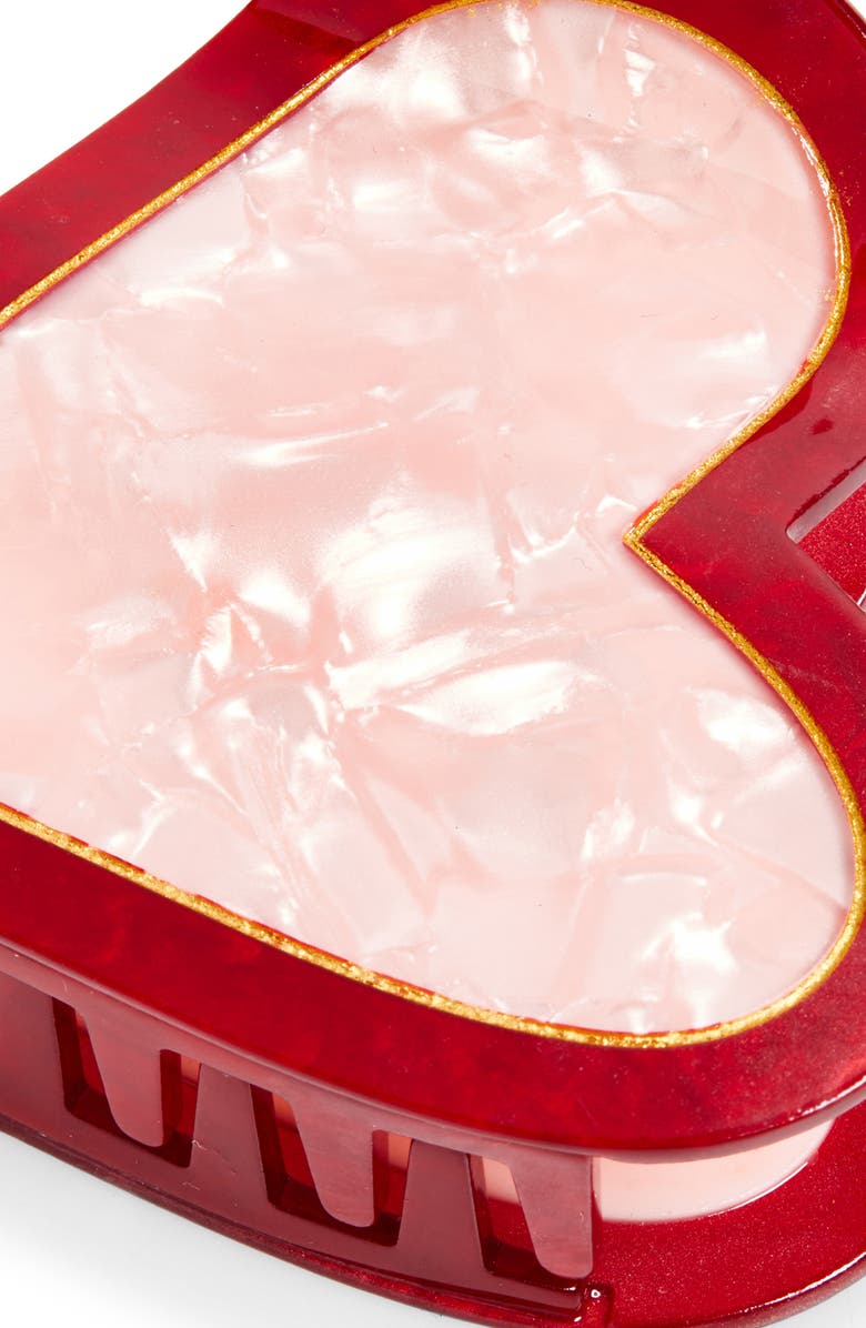 FRASIER STERLING Heart Claw Clip, Alternate, color, Pink