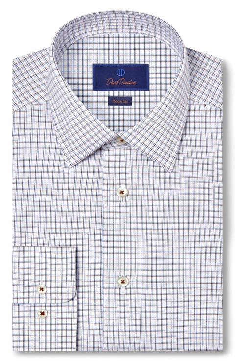 Regular Fit Shadow Check Cotton Dobby Dress Shirt