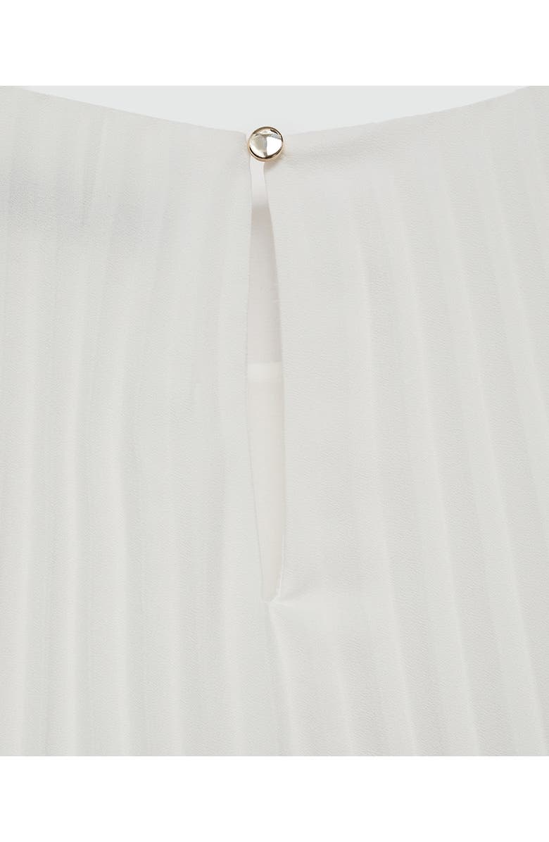 MANGO Pleated Sleeveless Midi Dress, Alternate, color, White