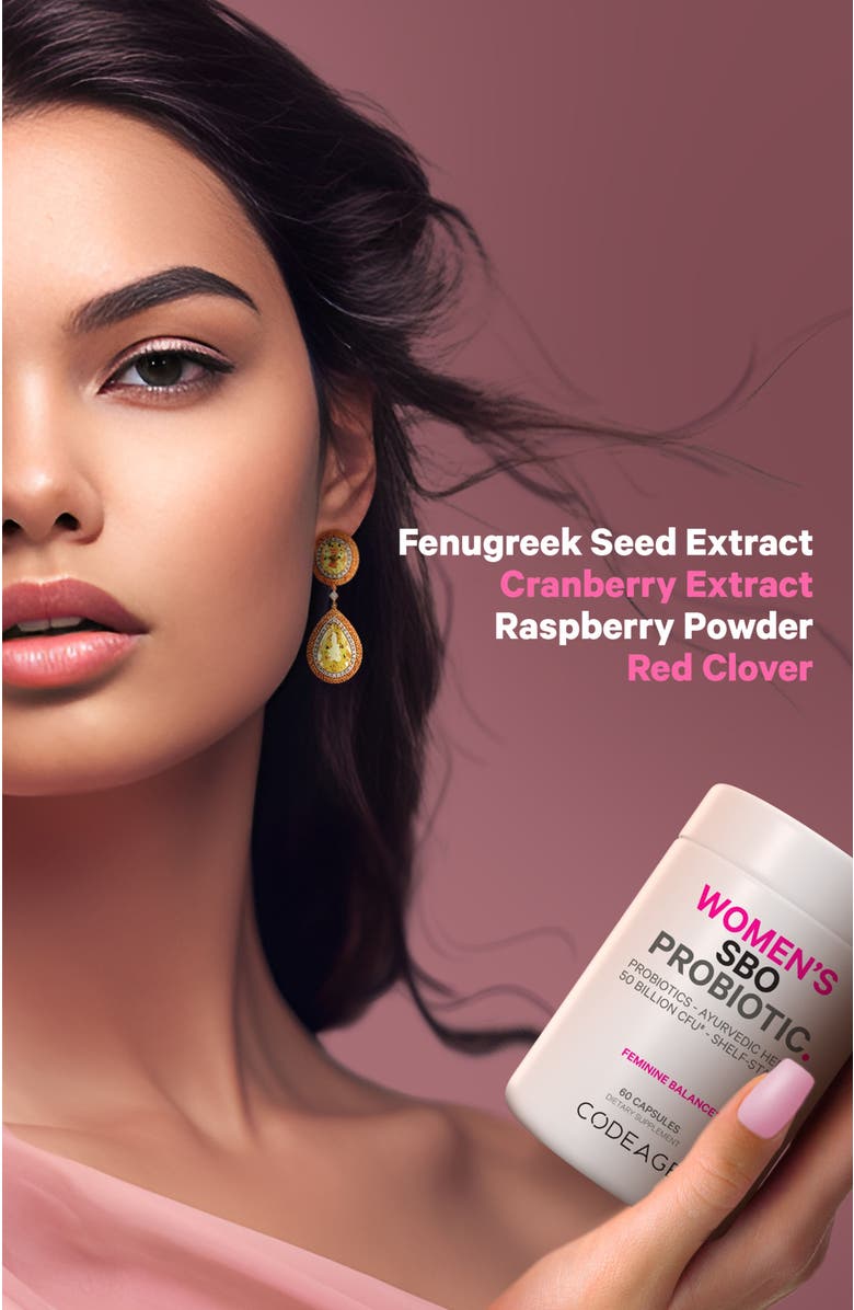 Codeage Women's SBO Probiotic 50 Billion CFU + Prebiotics Supplement, Alternate, color, White