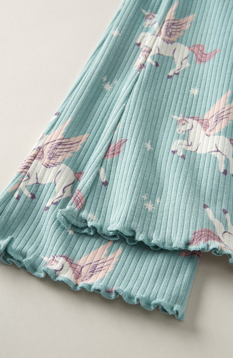 Tucker + Tate Kids' Rib Print Flare Leggings, Alternate, color, Teal Aquifer Pegasus Dash