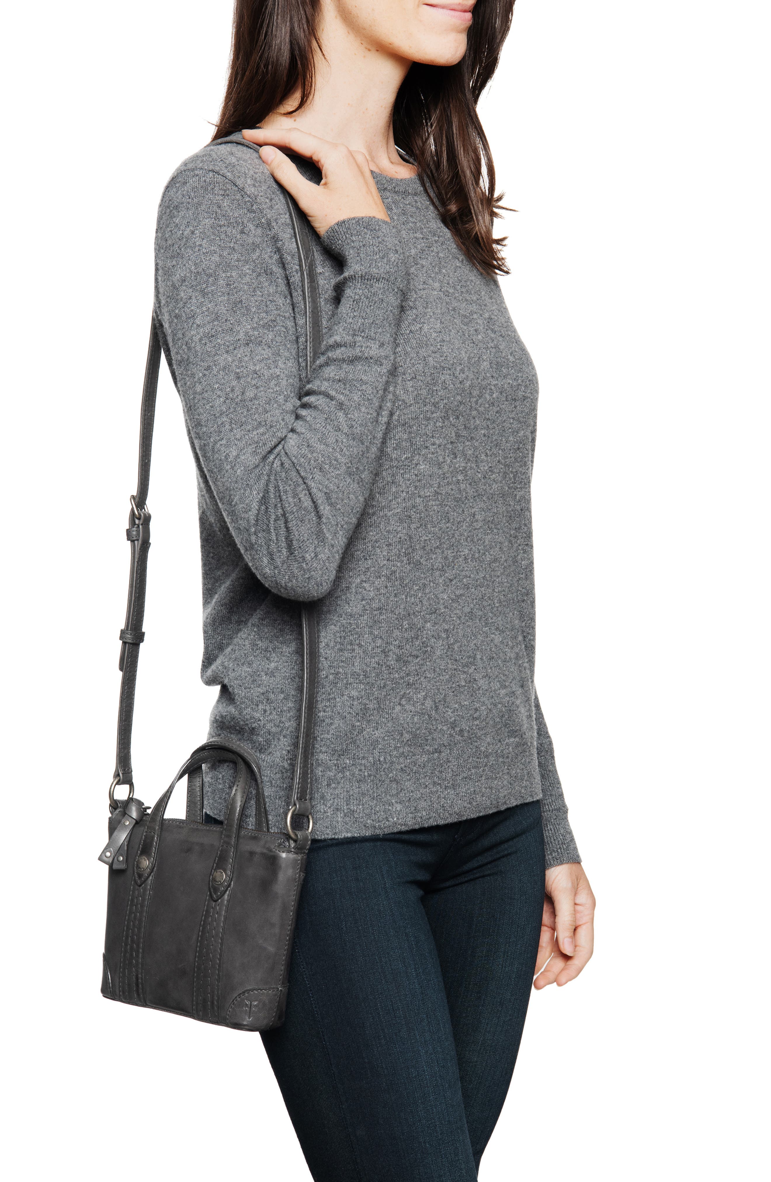 Frye Melissa Mini Leather Crossbody Shopper, Alternate, color, 