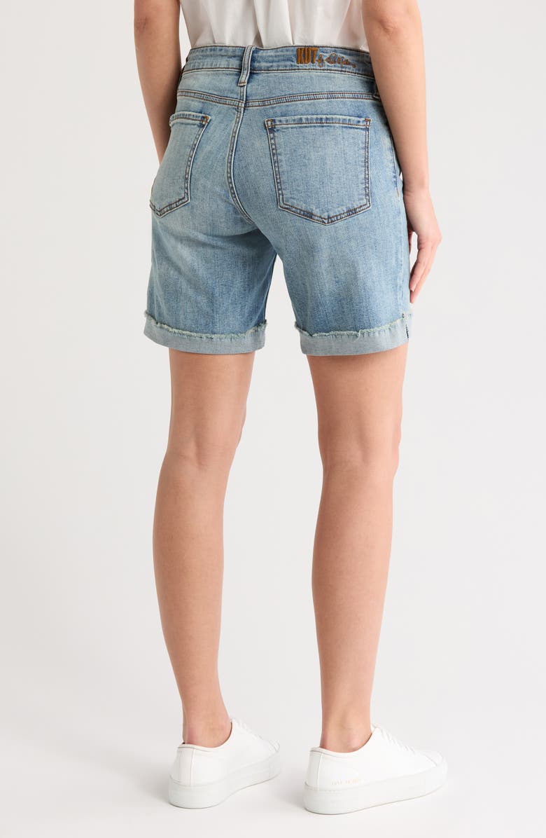 KUT from the Kloth Katy Boyfriend Cuffed Denim Shorts, Alternate, color, Stonecrop