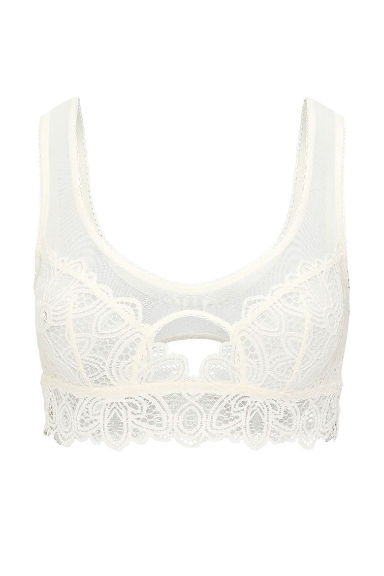 Elska Unlined Bralette Bra, Alternate, color, Light white
