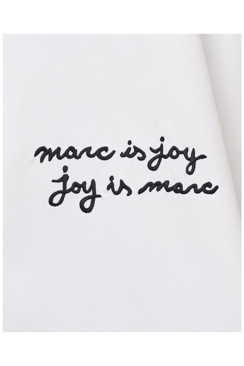 Marc Is Joy Flocked Daisy Cotton Poplin Button-Up Shirt, Alternate, color, WHITE