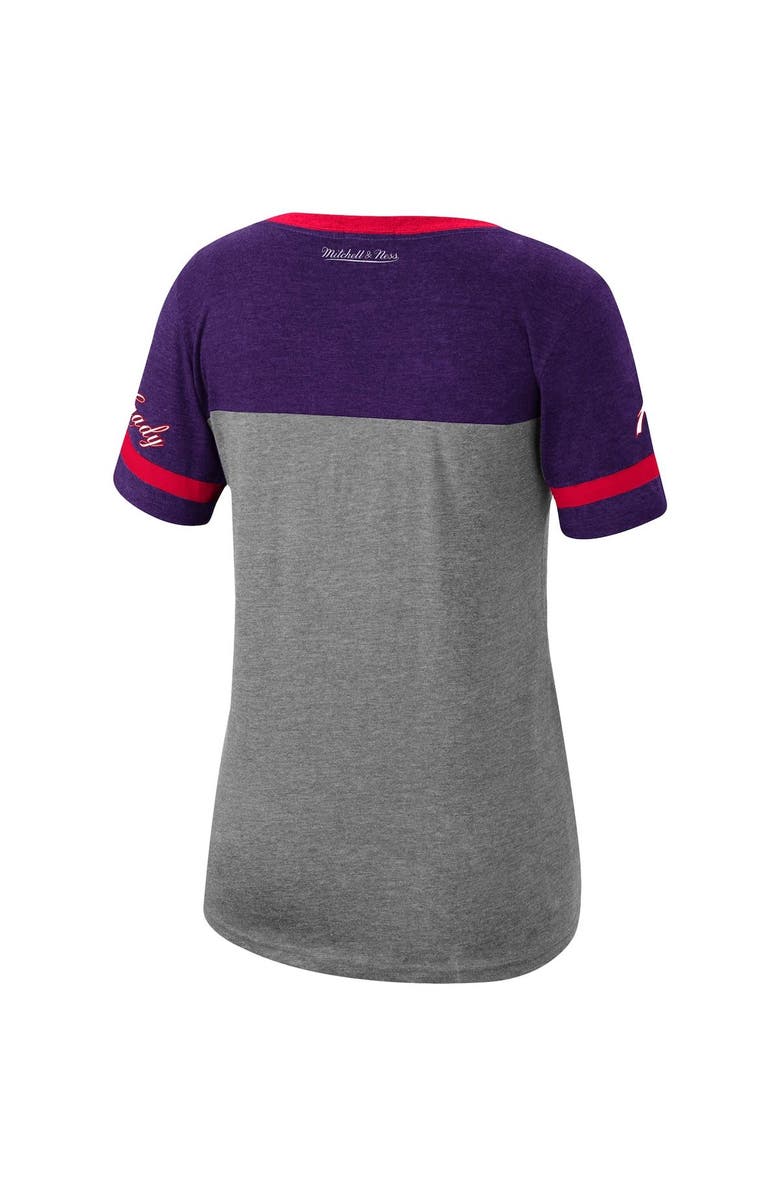 Mitchell & Ness Women's Mitchell & Ness Tracy McGrady Heathered Charcoal Toronto Raptors Team Captain V-Neck T-Shirt, Alternate, color, 