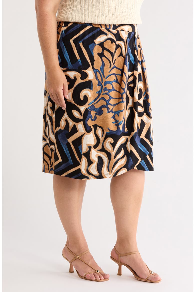 Deco Blooms Knit Skirt, Alternate, color, BLUE MULTI