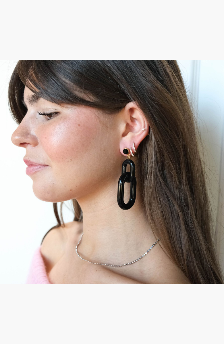 Nickel & Suede Bianca Acrylic Chain Earrings, Alternate, color, NO COLOR