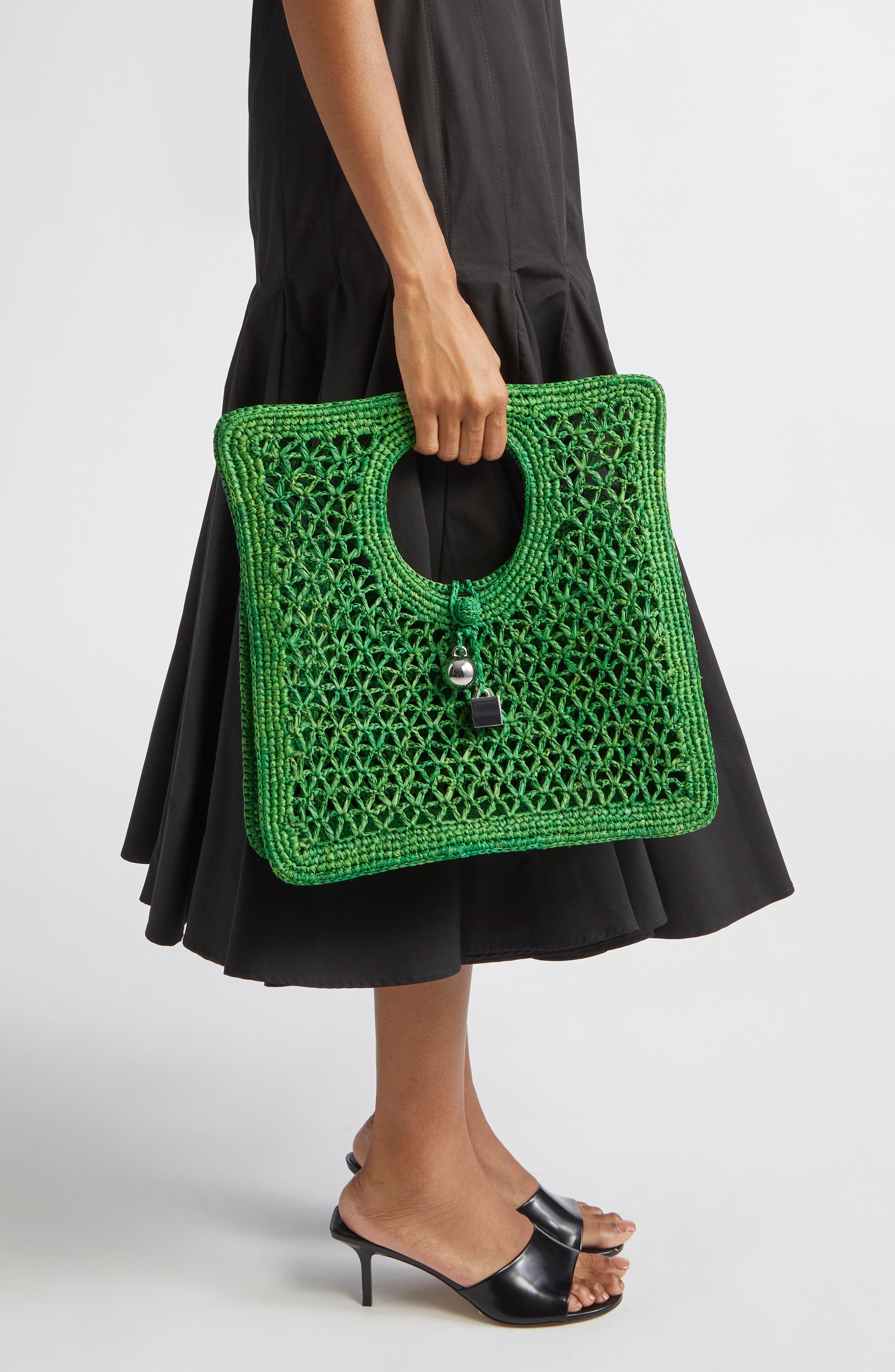 Jacquemus Le Spiaggia Square Bag, Alternate, color, Green 550