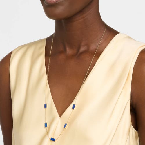 Jan Leslie Five Stations Rectangle Dash Necklace In Sterling 18k Gold Overlay In Gold