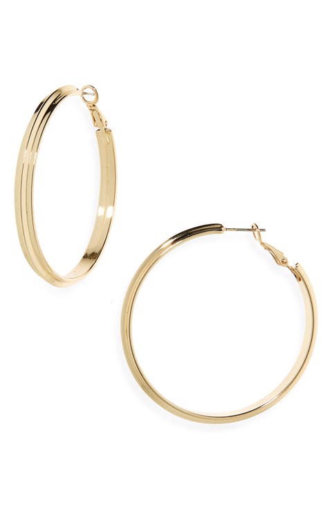 Ridged Hoop Earrings