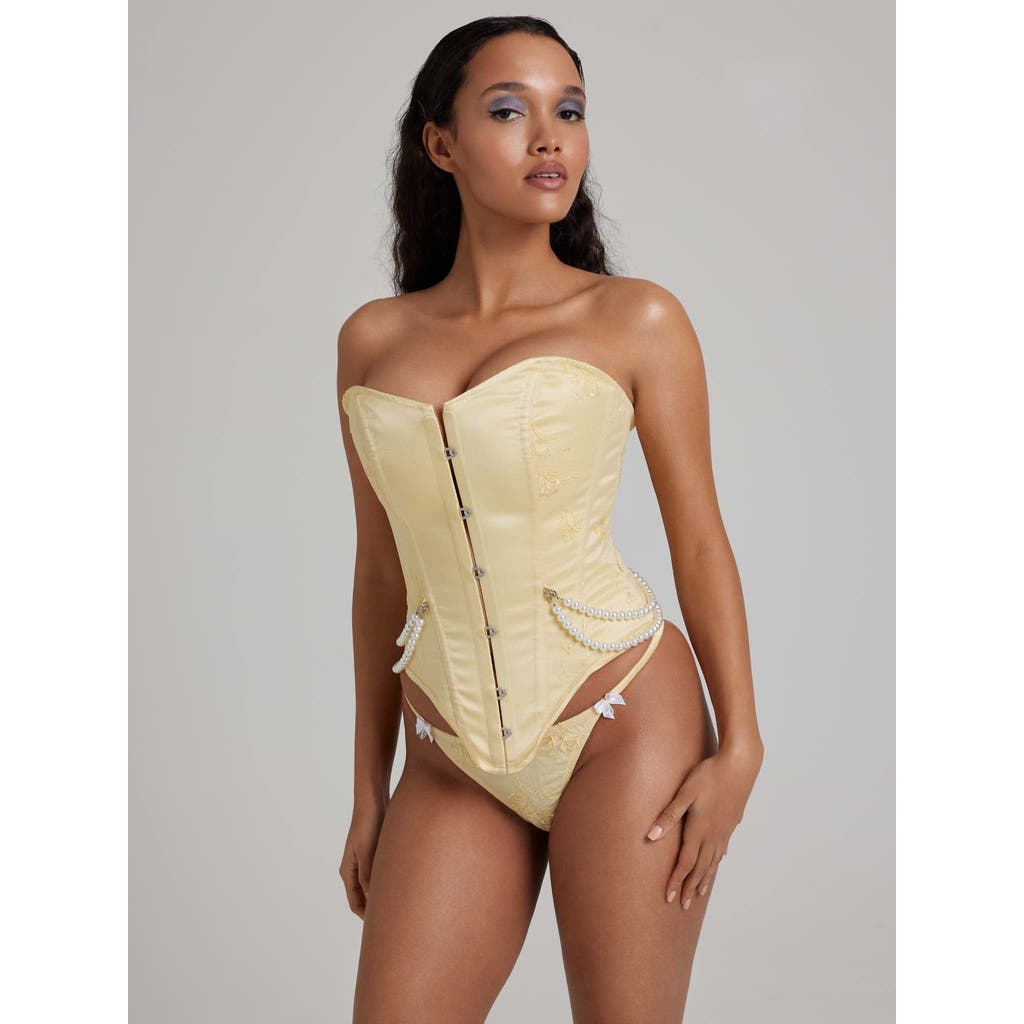 Scarlett Gasque Gasque Lace Corset In Yellow