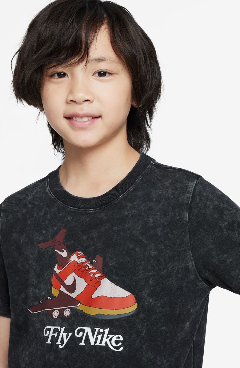 Nike Kids' Fly Dunk Graphic T-Shirt, Alternate, color, Black